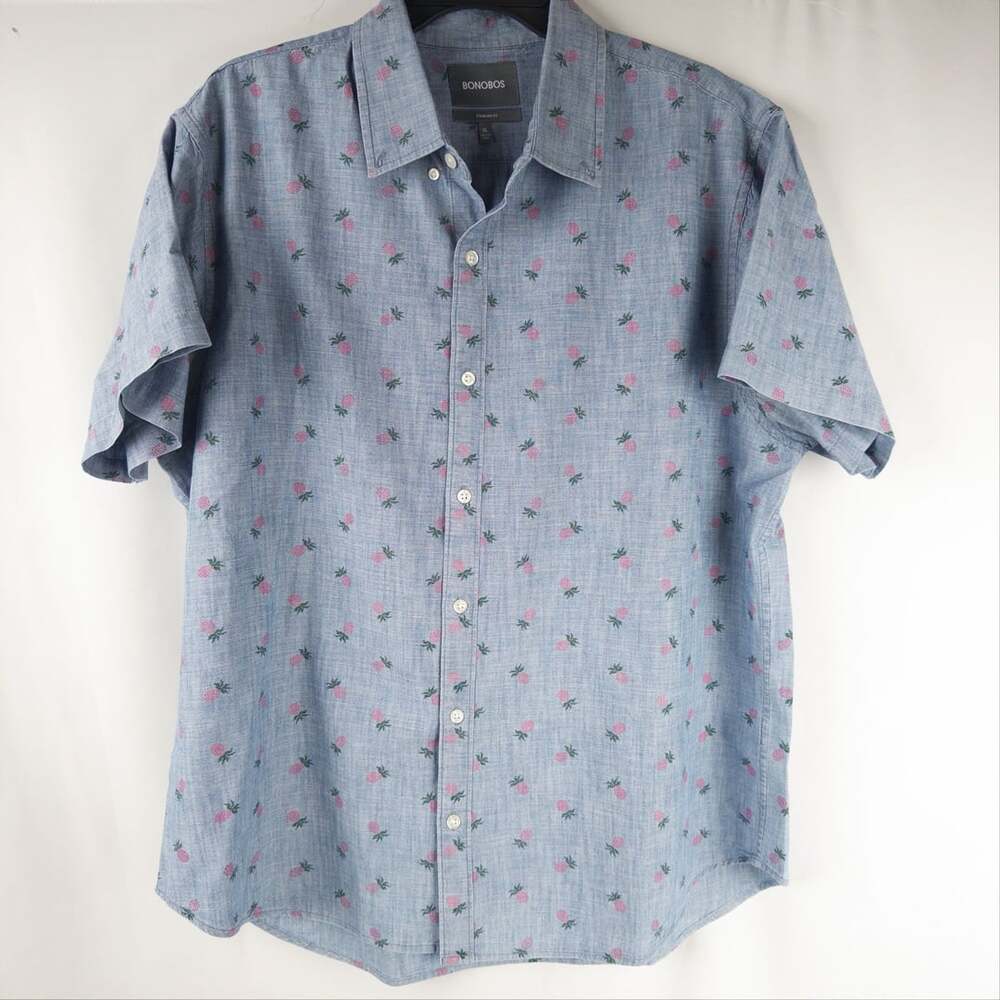 Bonobos Standard Fit Pineapple Print Short Sleeve Button Down Shirt